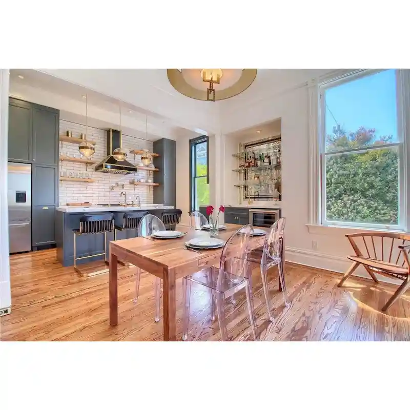 Stackable Mid Century Modern Crystal Clear Side Chairs Dining Living Room Transparent No Arms Accent Desk