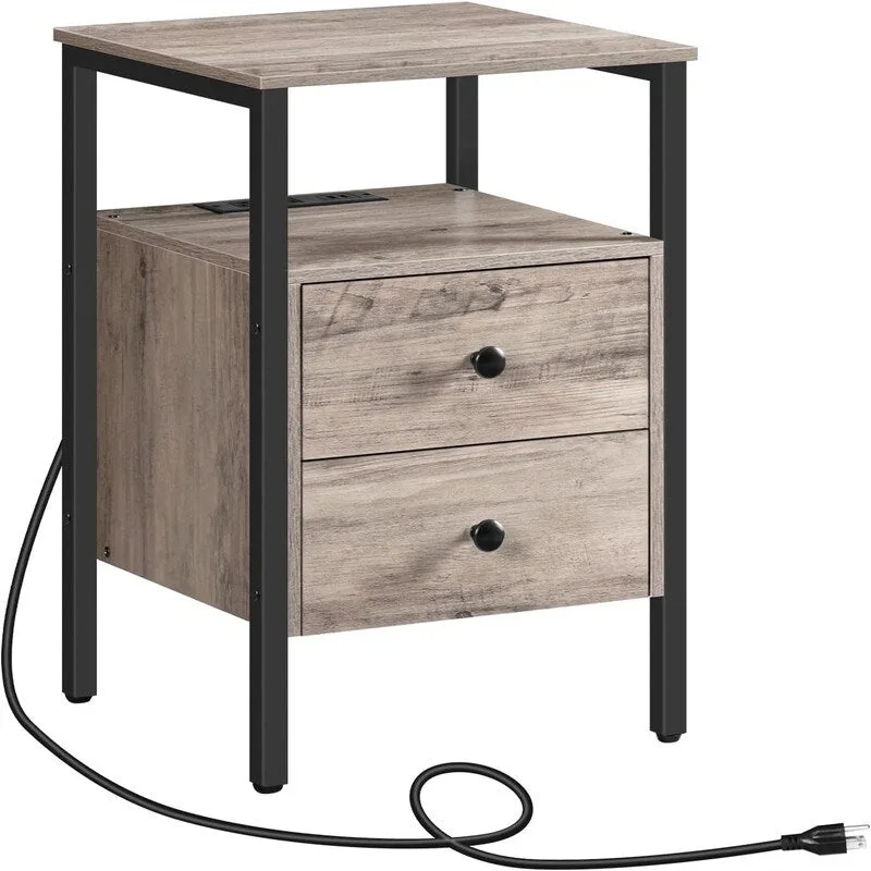 End Table with Charging Station - Multiple Colors