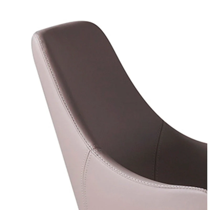 Mry 23 Inch Dining Chair Set of 2, Padded Tall Back, Beige Faux Leather