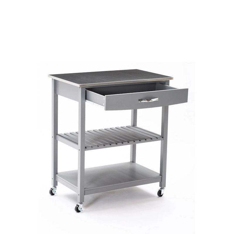 Holland Kitchen Cart With Stainless Steel Top
