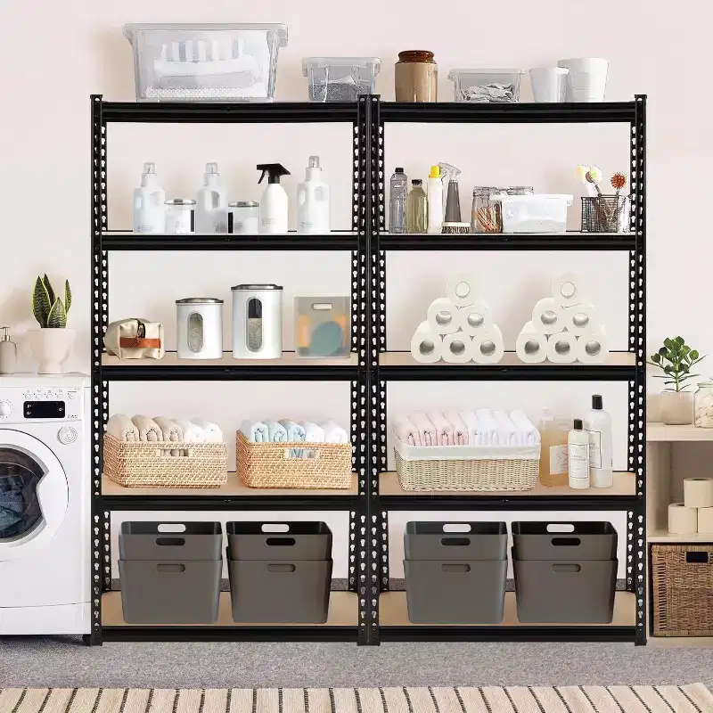 5-Shelf Garage Storage Racks, Metal Industrial Shelving/Clutter Racks, Closet Storage Racks, Garage, Kitchen Basement, Laundry Room