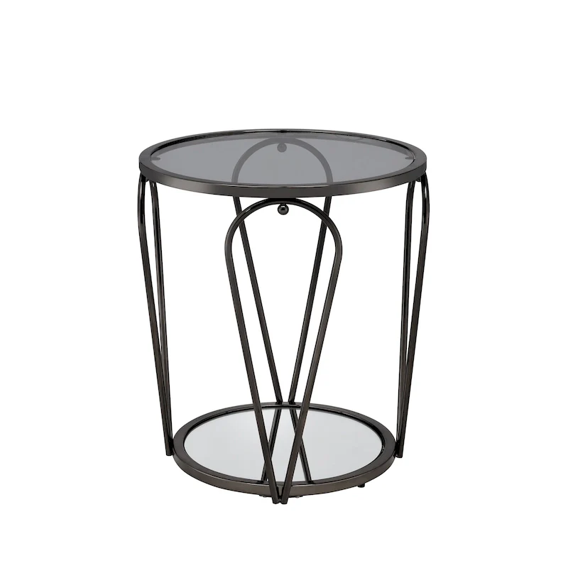 Gables Glam 20-inch Glass Top 1-Shelf End Table by Furniture of America