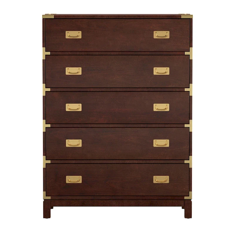 5-Drawer Gold Accent Chest