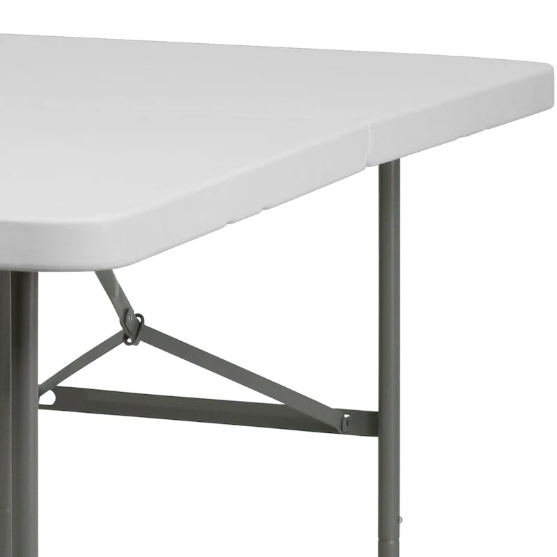 30W x 60L Bi-Fold Granite White Plastic Folding Table - Banquet Table