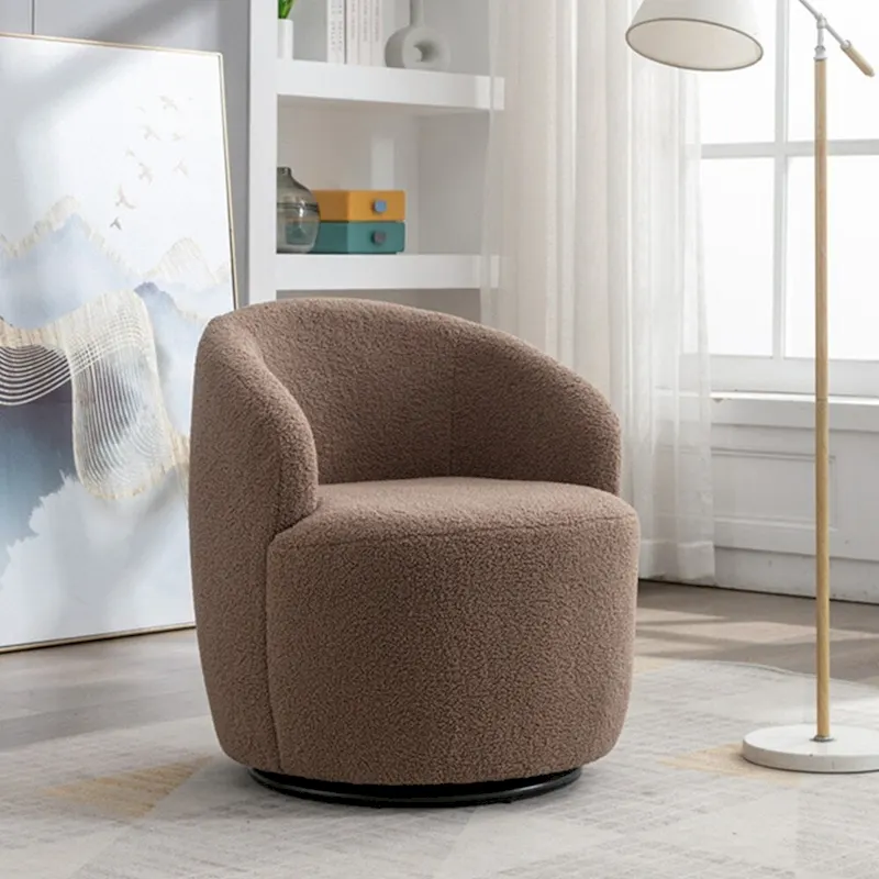 Teddy Fabric Swivel Accent Armchair Barrel Chair