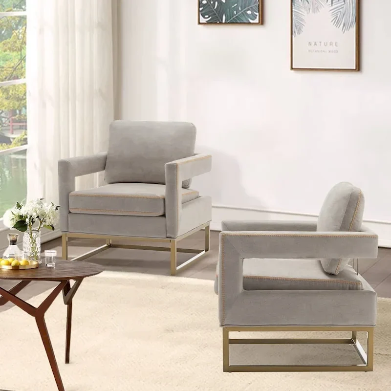 Modern Arm Accent Chair, Mid Century Living Room Chair Upholstered Lounge Chair