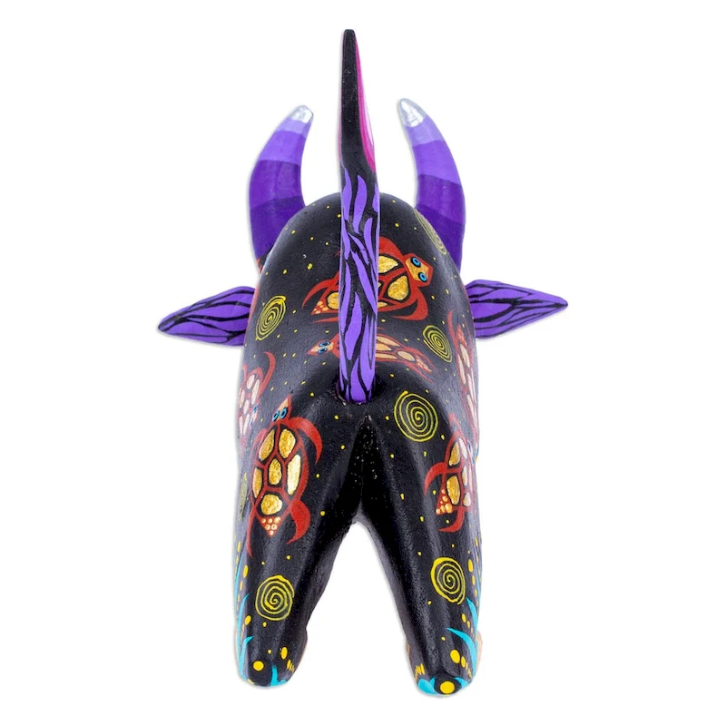 Novica Handmade Sea Bull Wood Alebrije Figurine