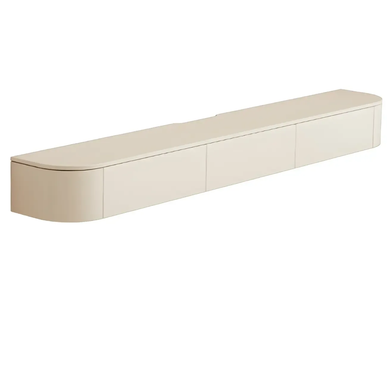 Scandinavian Wood Wall-mount TV Stand with Lift Drawers