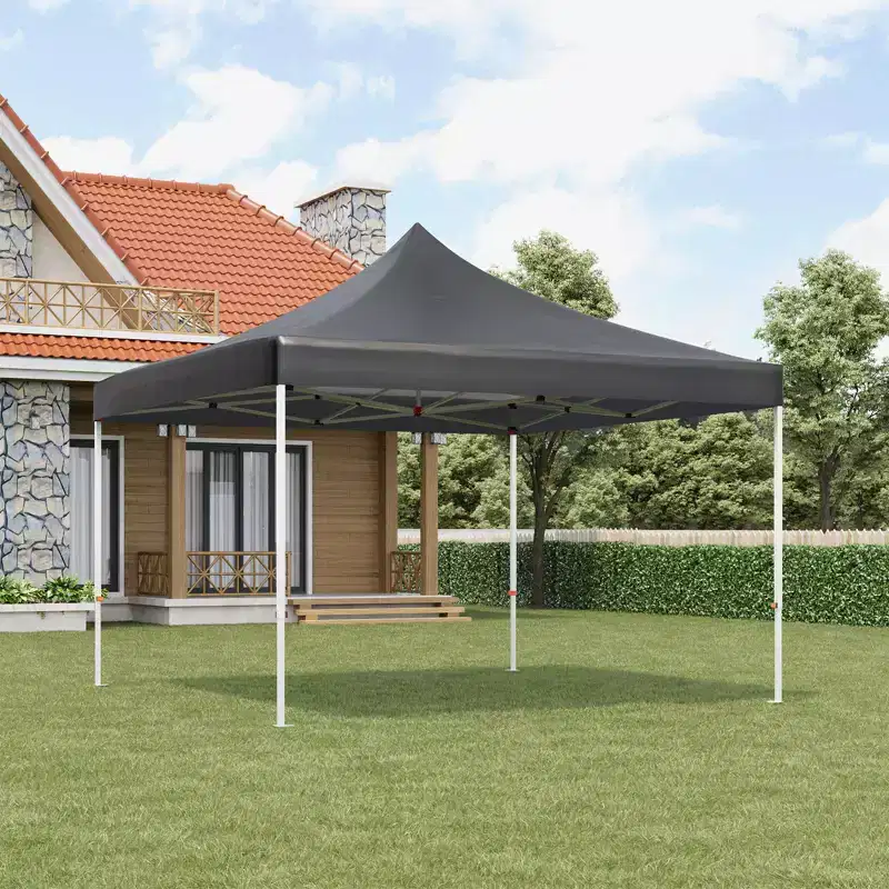 10x10 Pop Up Canopy Tent with Steeple, Portable Outdoor Canopy with Carry Bag,4 Sandbags& 8 Stakes, Waterproof UV Protection Canopy