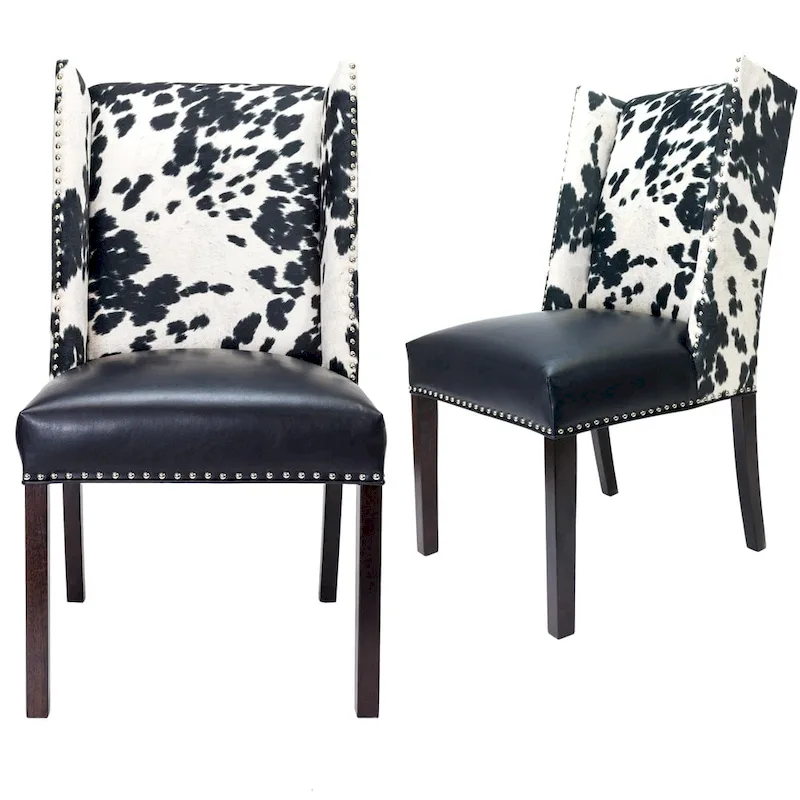 Wingback Dining Chairs, Set of 2, Nailhead Trim, Fully Assembled - 22W x 27D x 40H