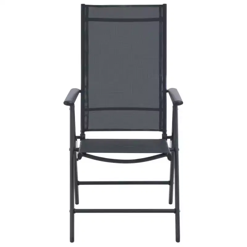 vidaXL Garden Furniture Set Black Aluminum and Textilene 5 Piece Set