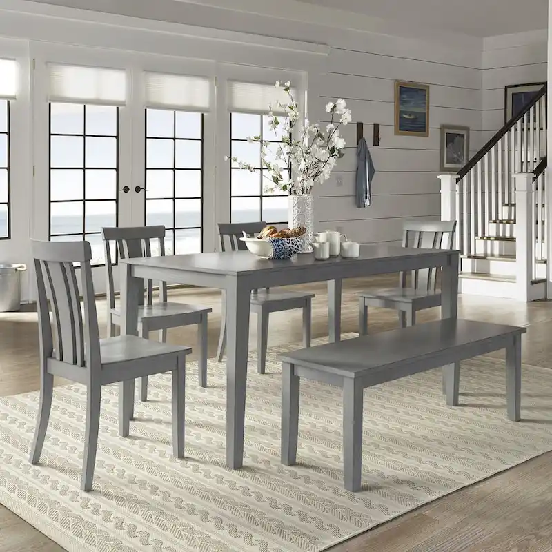 Wilmington II 60-Inch Rectangular Antique Grey Dining Set by iNSPIRE Q Classic