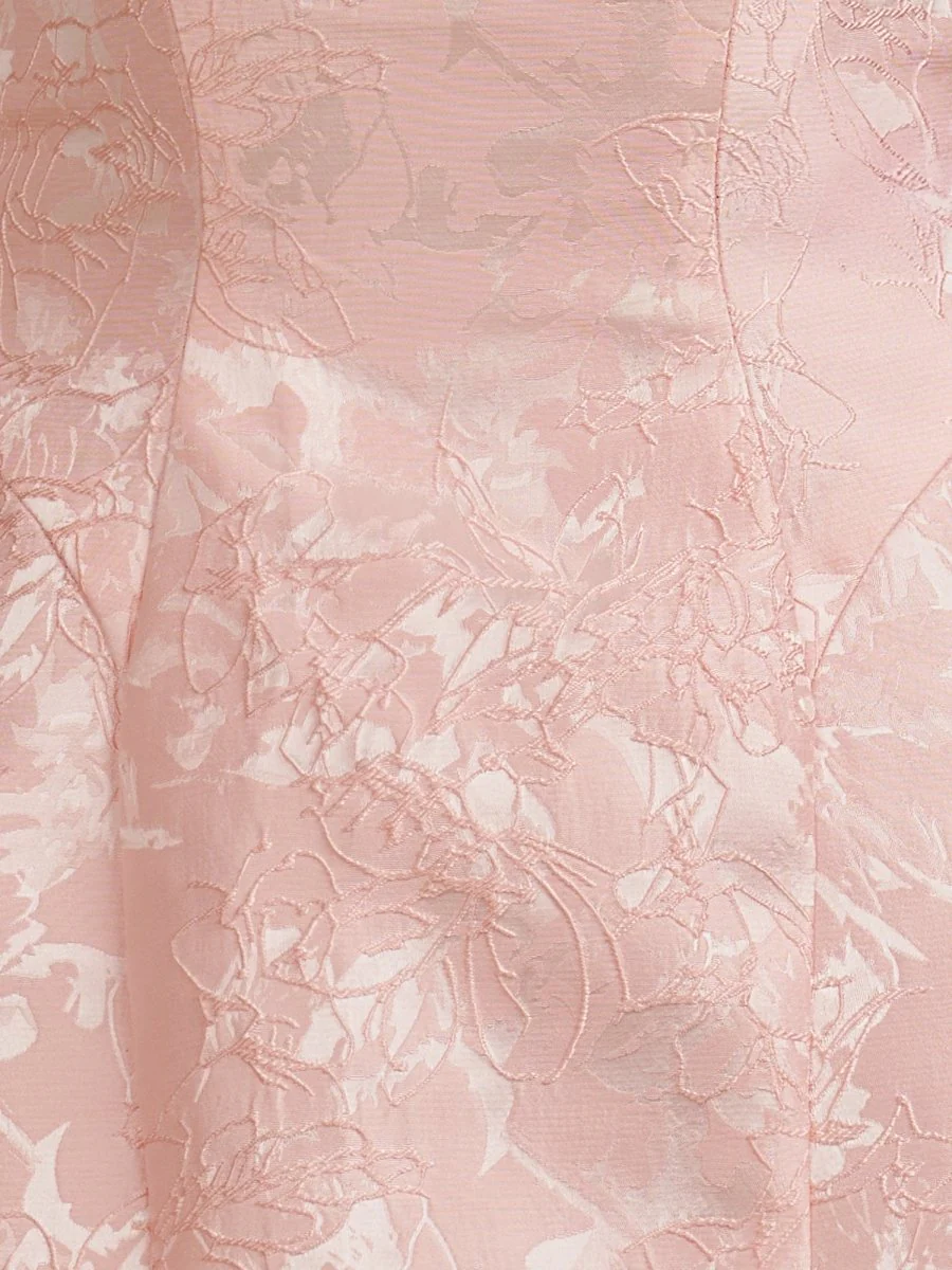 Pink - Strapless Jacquard A Line Homecoming Dress With Bowknot