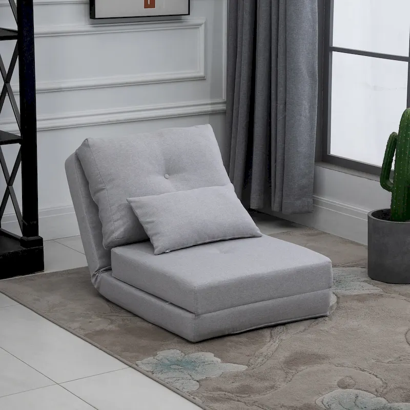 Convertible Flip Folding Upholstered Chair, Floor Lazy Sofa Bed