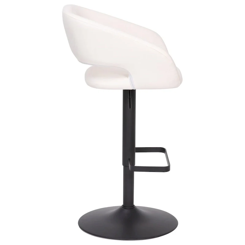 Modern Upholstered Adjustable Height Swivel Barstool with Footrest