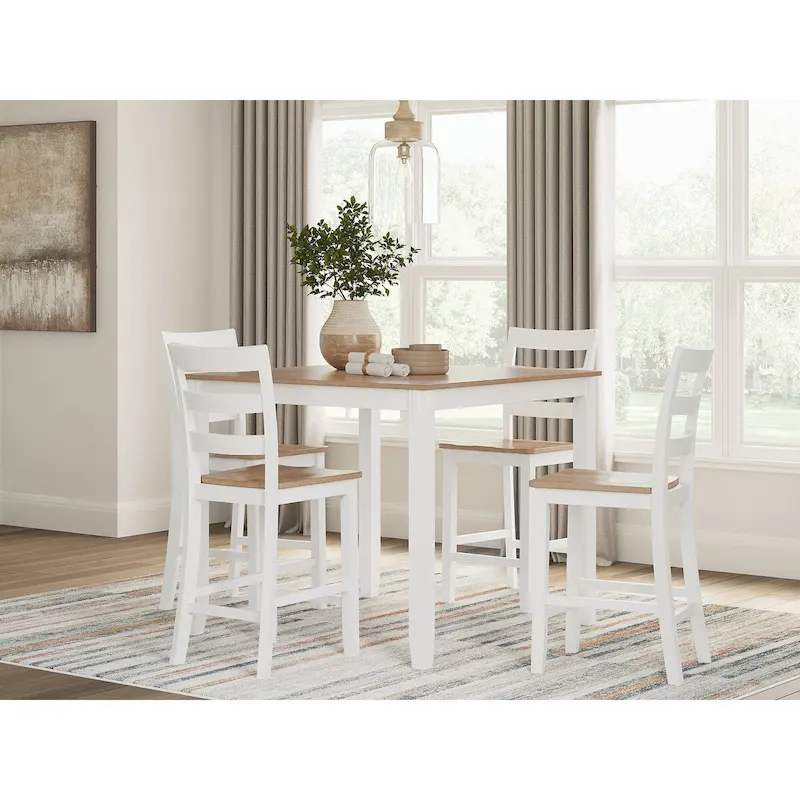 Signature Design by Ashley Gesthaven Counter Height Dining Table and 4 Barstools (Set of 5)