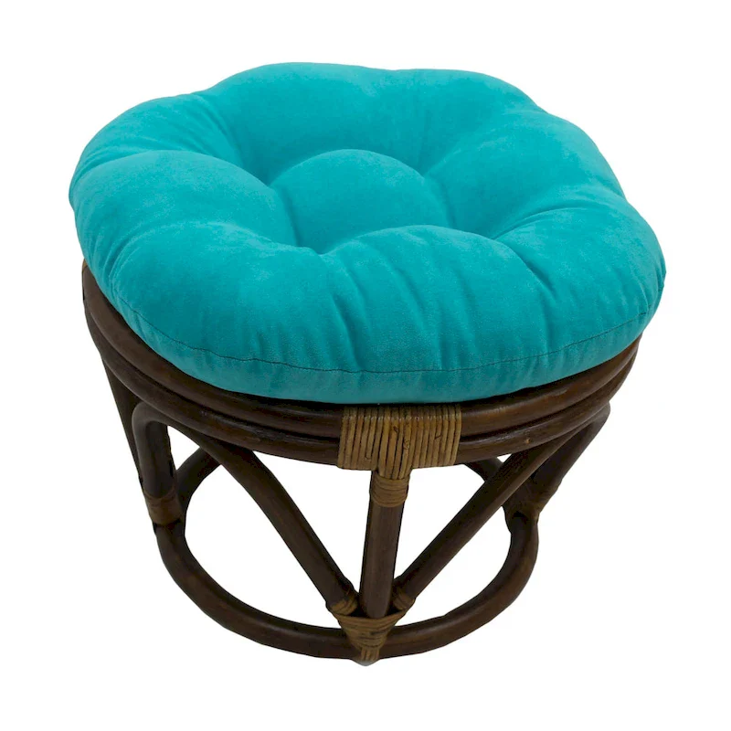 Bali 18-inch Footstool with Microsuede Cushion