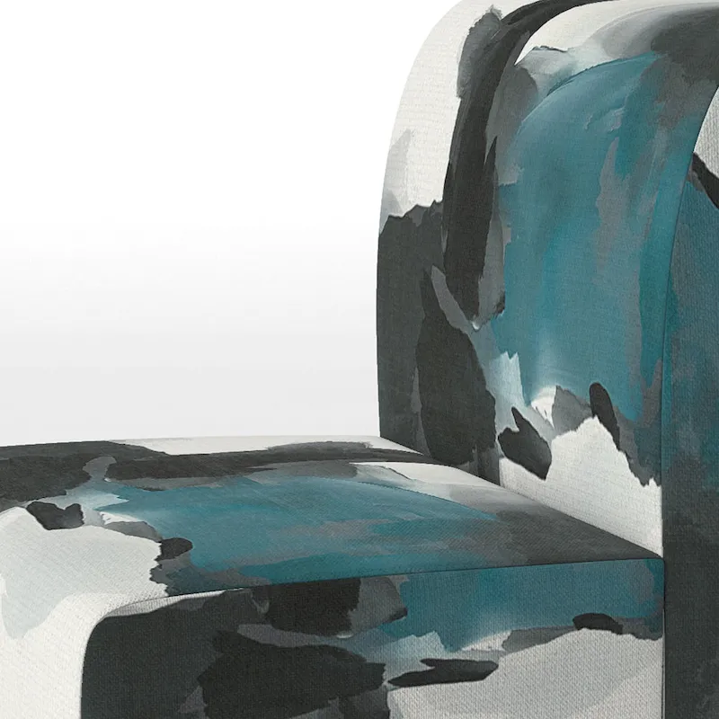 Geometric Black And Teal IV Upholstered Accent Chair