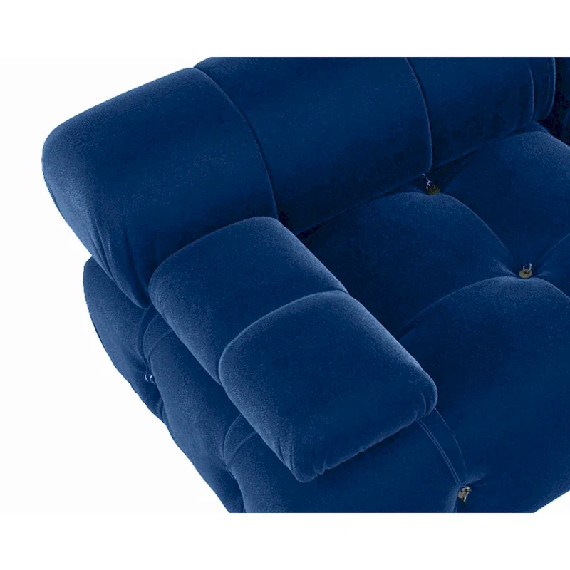 Blue Velvet Upholstered Sofa