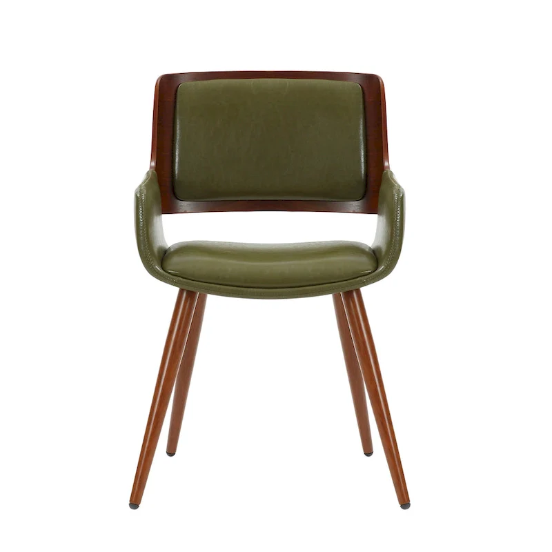 Carson Carrington Kjerringvag Faux Leather Mid-Century Dining Chair with Metal Legs