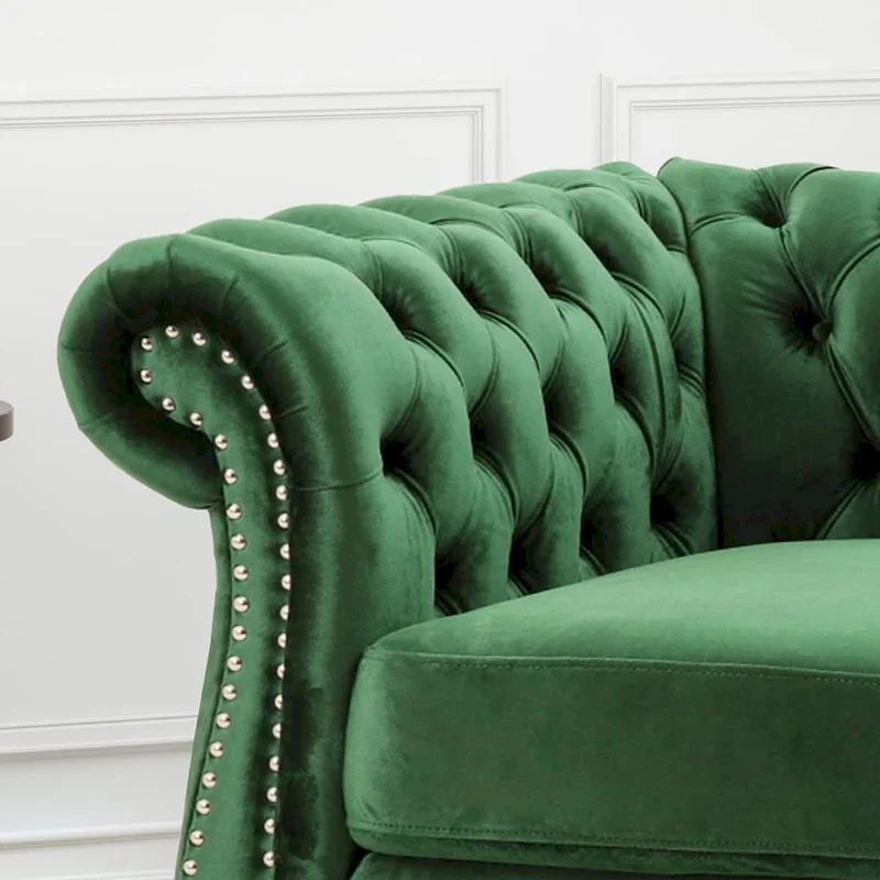 Chesterfield Club Chair with Tufted Upholstery