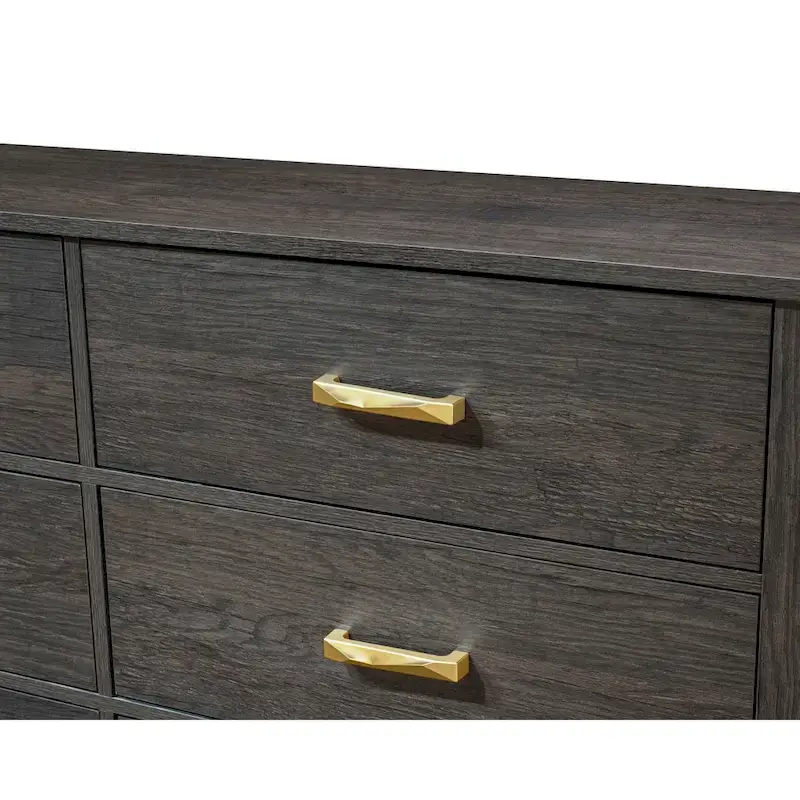 Wedro 5 Piece Dark Brown Rustic Panel Bedroom Set