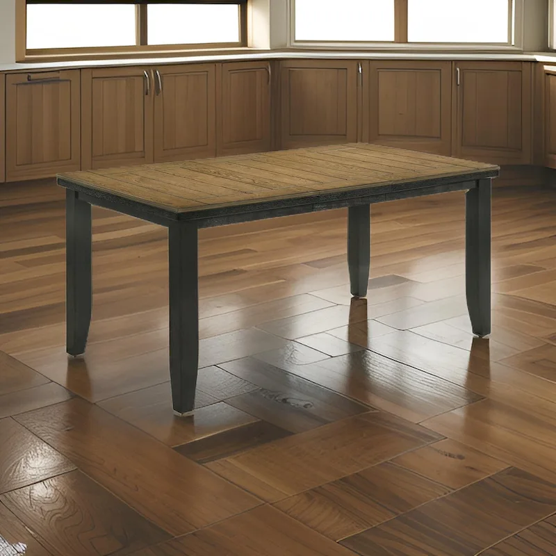 Counter Height Dining Table with Extension Leaf - Seats 6 (Brown)