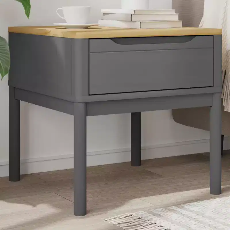 vidaXL Lamp Table Storage Desk Nightstand Living Room Furniture Solid Wood Pine