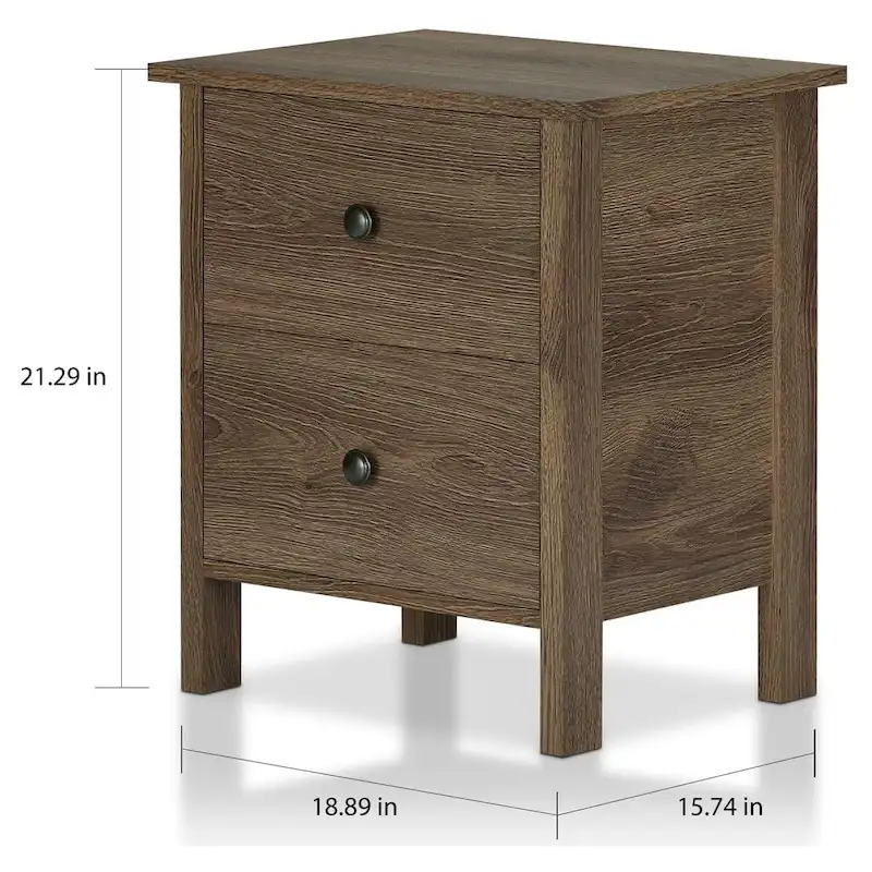 Mulgrew Rustic Distressed Walnut Engineered Wood 3-Drawer Nightstand by Carbon Loft