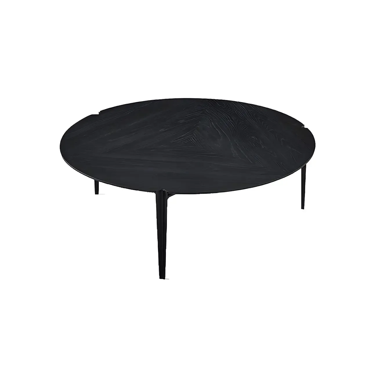 Black Scandinavian Chic Round Wood Coffee Table