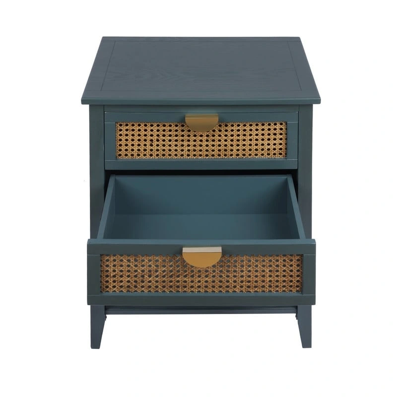 Nightstands with 2 drawers, rattan nightstands, drawers and shelves