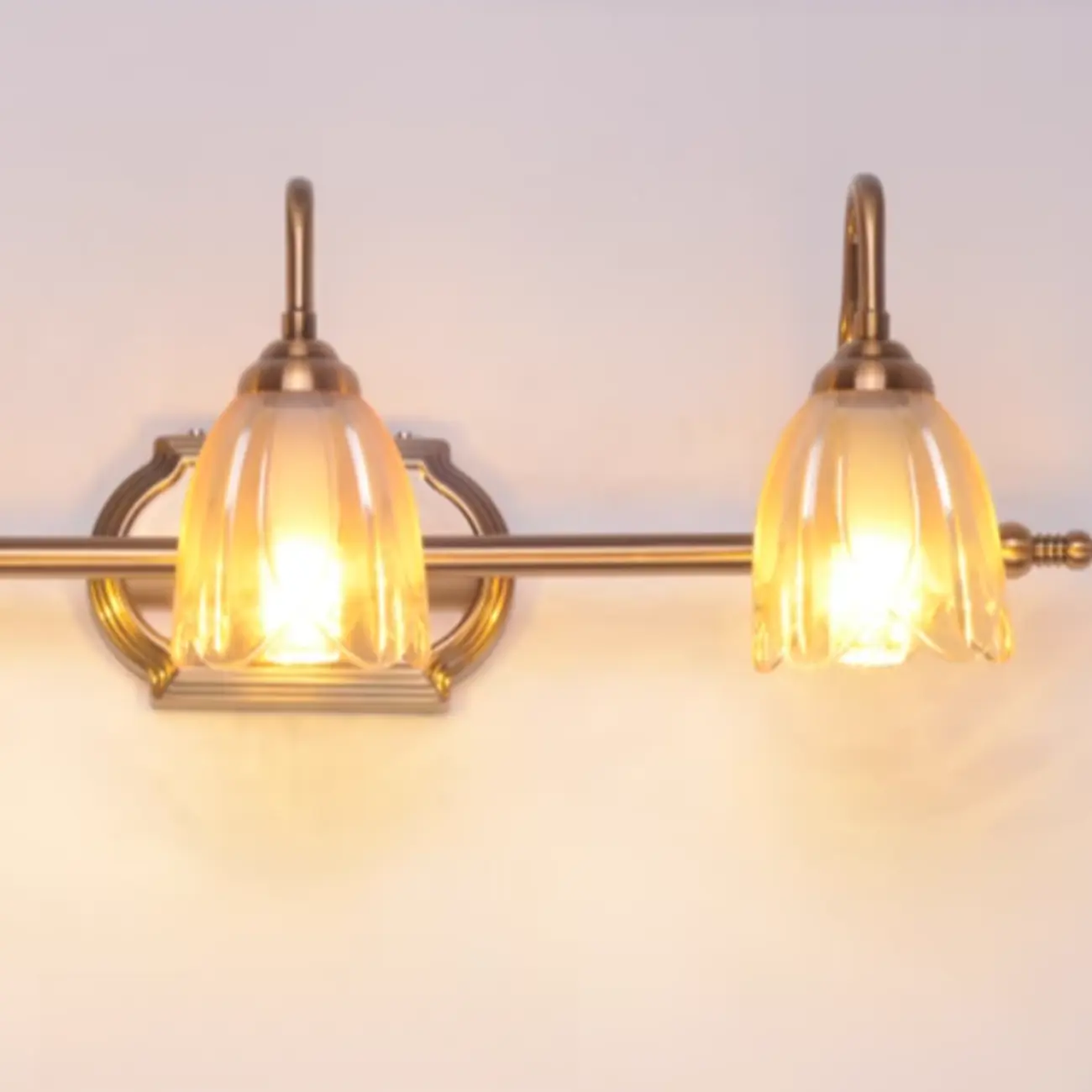 Modern Brass 3-Light Geometric Bathroom Vanity Light