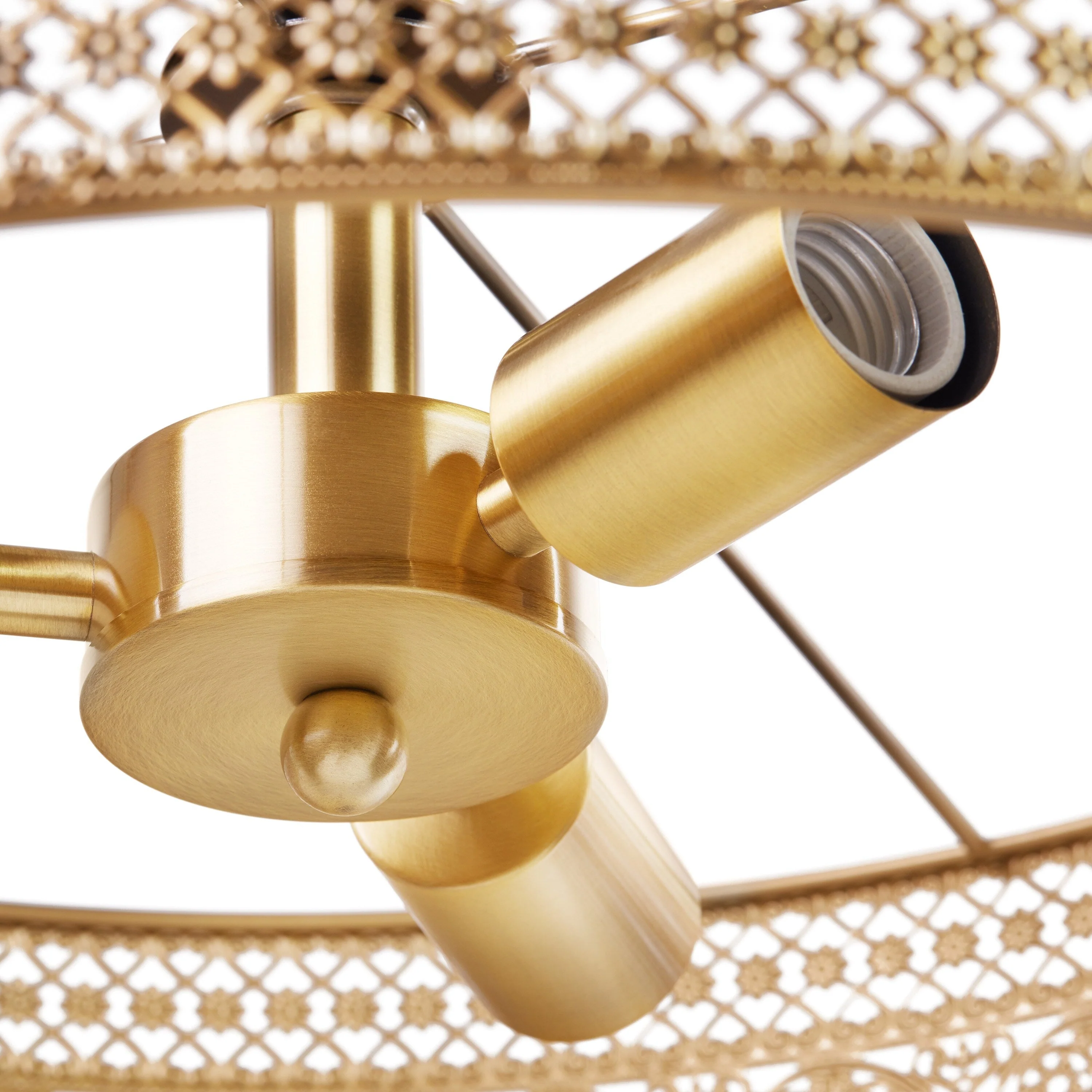 River of Goods Bryar Brass and Crystal 23.5W 3-Light Chandelier - 23.5 x 23.5 x 61.5