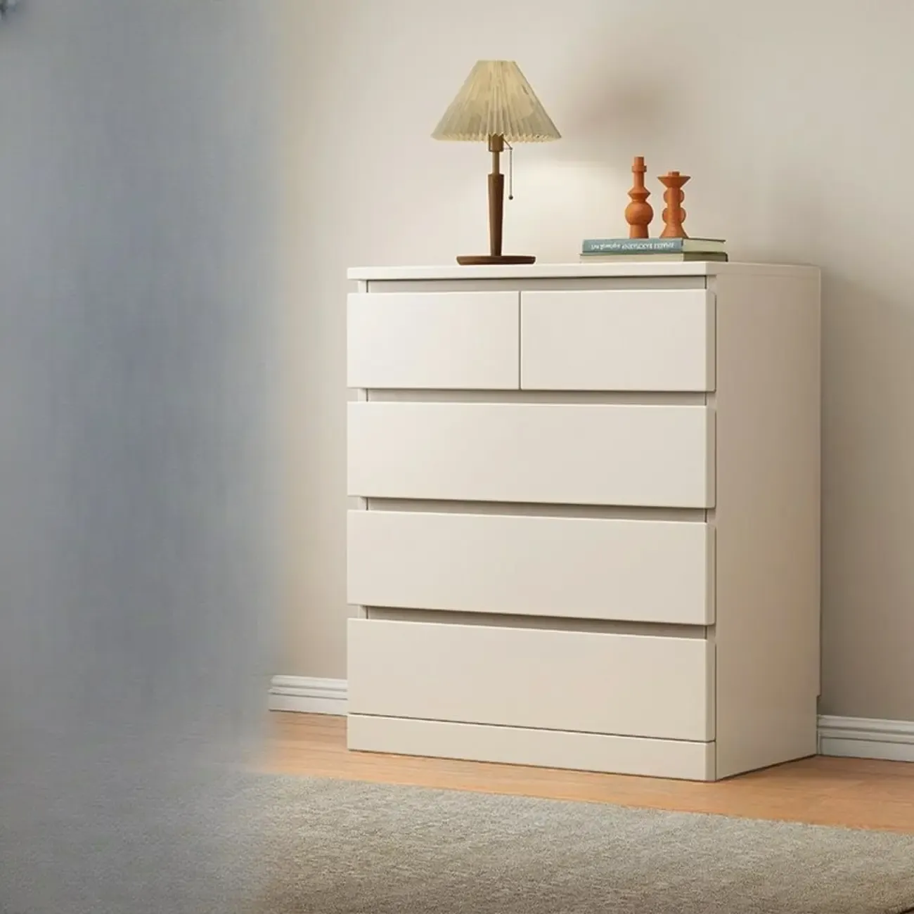 Modern Natural Wood Gloss Surface Dresser with 8-Drawers