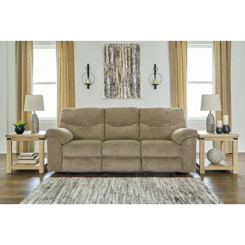 Reclining Sofa Dual-Sided Pull-Tab Polyester High-Resiliency Foam Corner-Blocked Frame