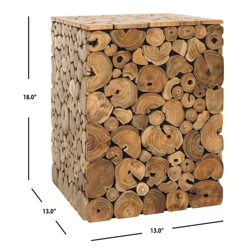 SAFAVIEH Iida Bali Black Stool - Natural - 13 x 13 x 18 - 13Wx13Dx18H