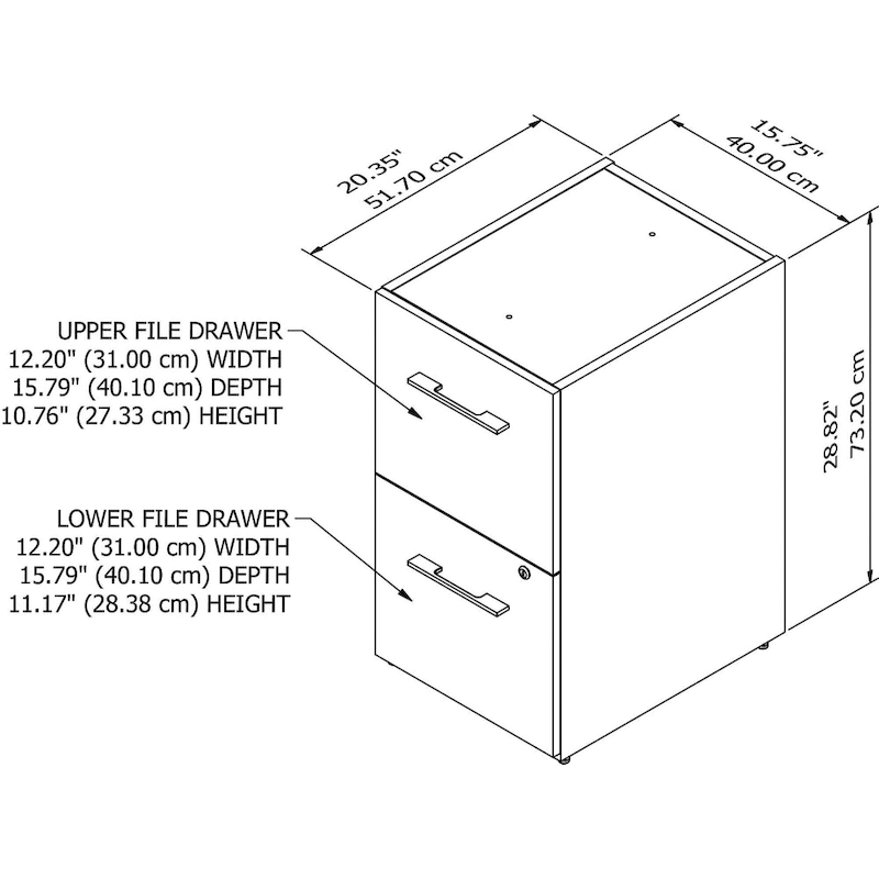 Office 500 16W 2 Drawer File Cabinet by Bush Business Furniture