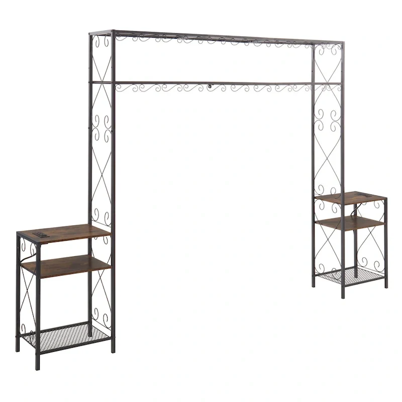 Rustic Brown Metal Queen Bed Frame