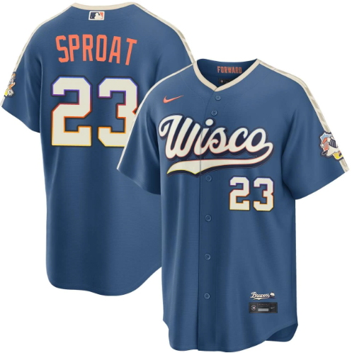 Brandon Sproat Milwaukee Brewers Mineral Blue 2026 City Connect Stadium Jersey