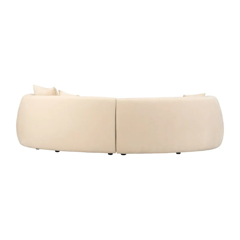Neutral Modern 4-Seat Rectangle Curved Sofa – 117 x 49 x 31