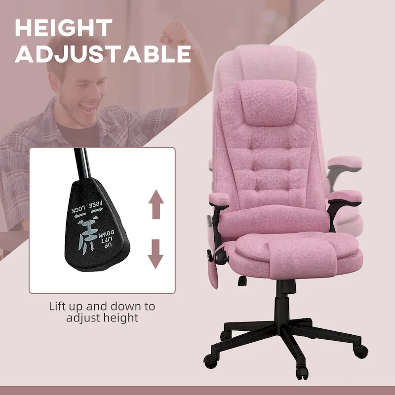 High Back Office Chair with 6-Point Massage and Heat - Reclining