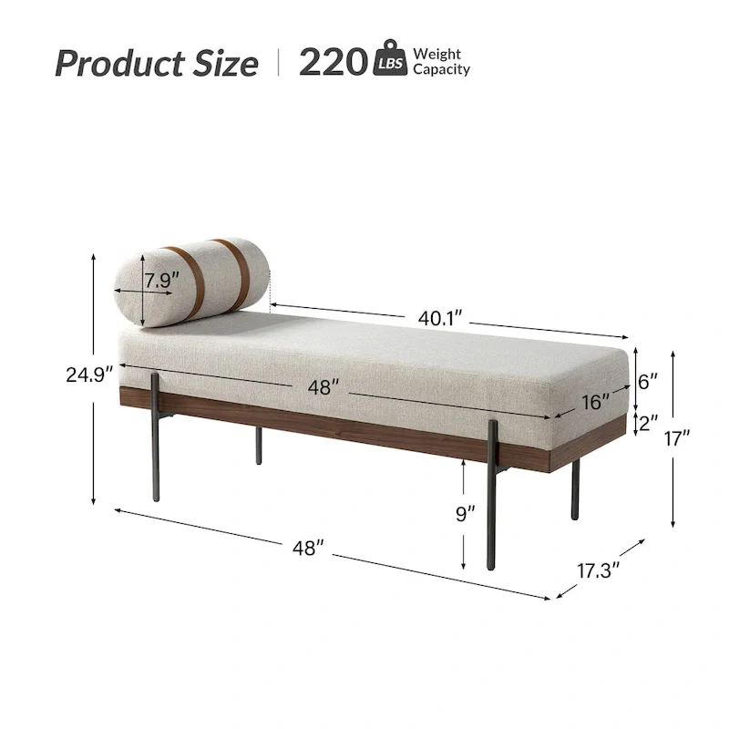 Damacio Entryway Bench with Removable Pillow