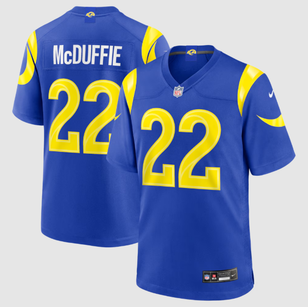 Los Angeles Rams Trent McDuffie Home Royal Jersey