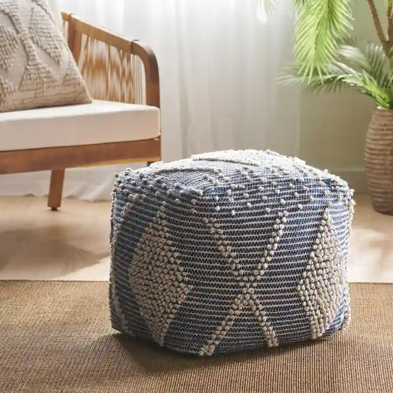 Brinket Boho Cube Yarn Pouf by Christopher Knight Home