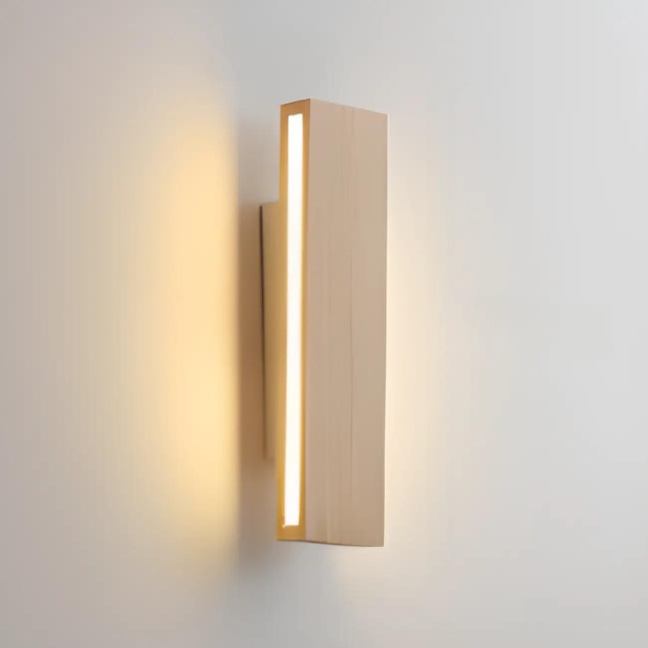 Rotatable Wood 2-Light LED Wall Sconce for Bedside Lighting
