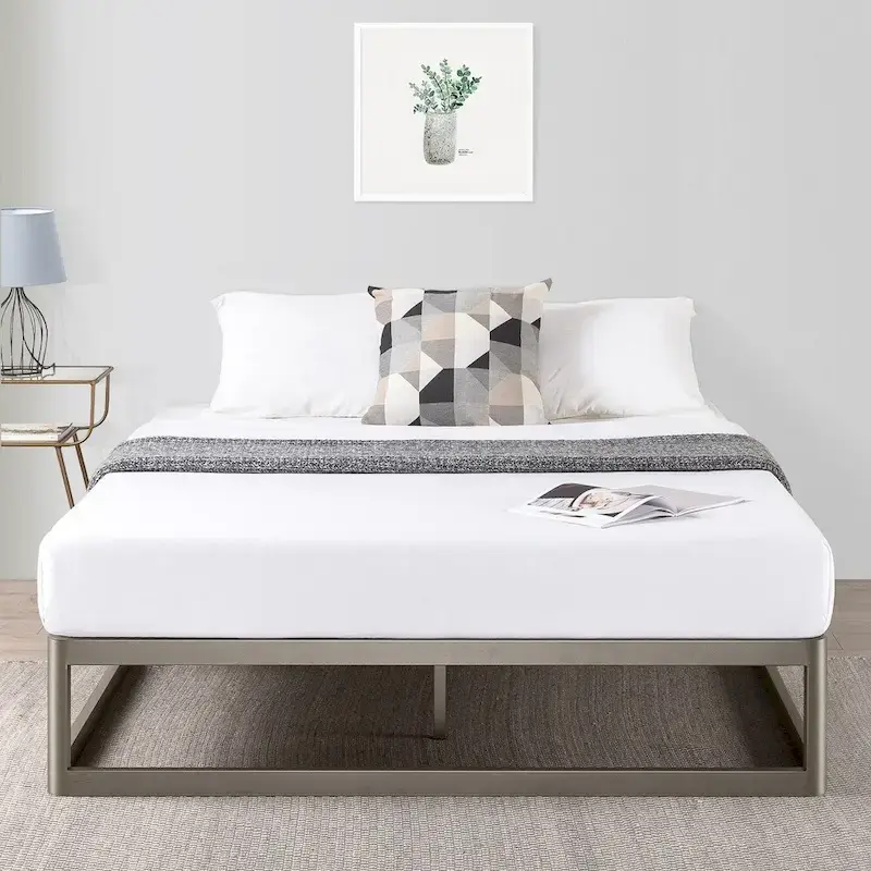 McAlpin 12-inch Heavy Duty Metal Platform Bed Frame Grey
