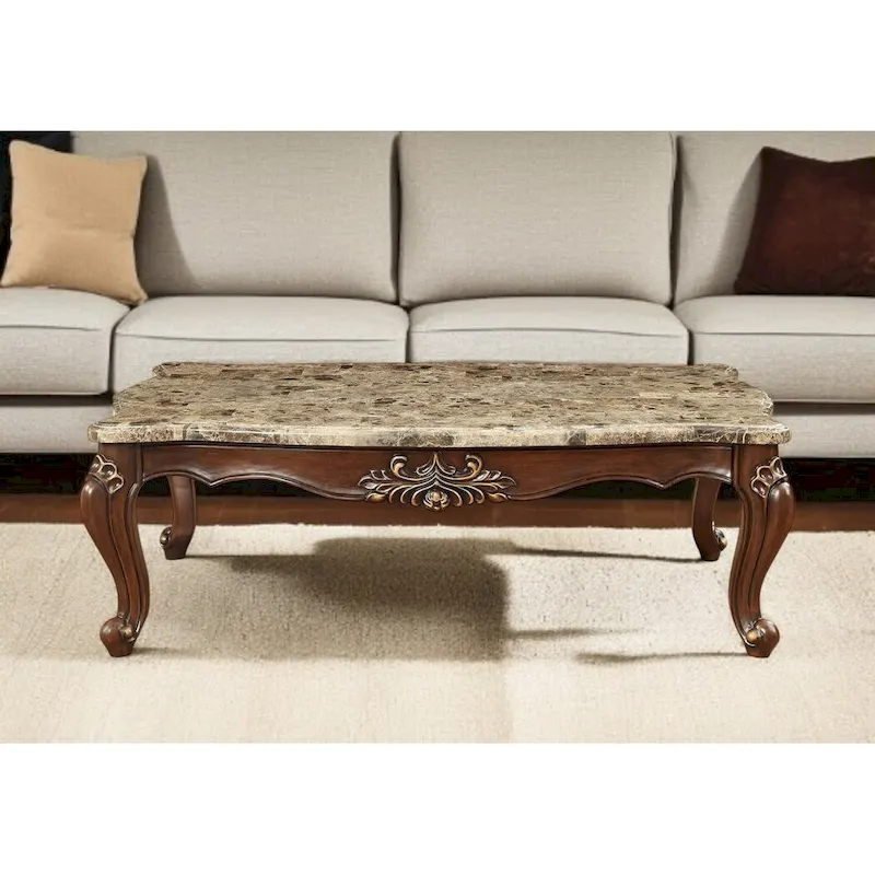 34 Genuine Marble Free Form Coffee Table - 34