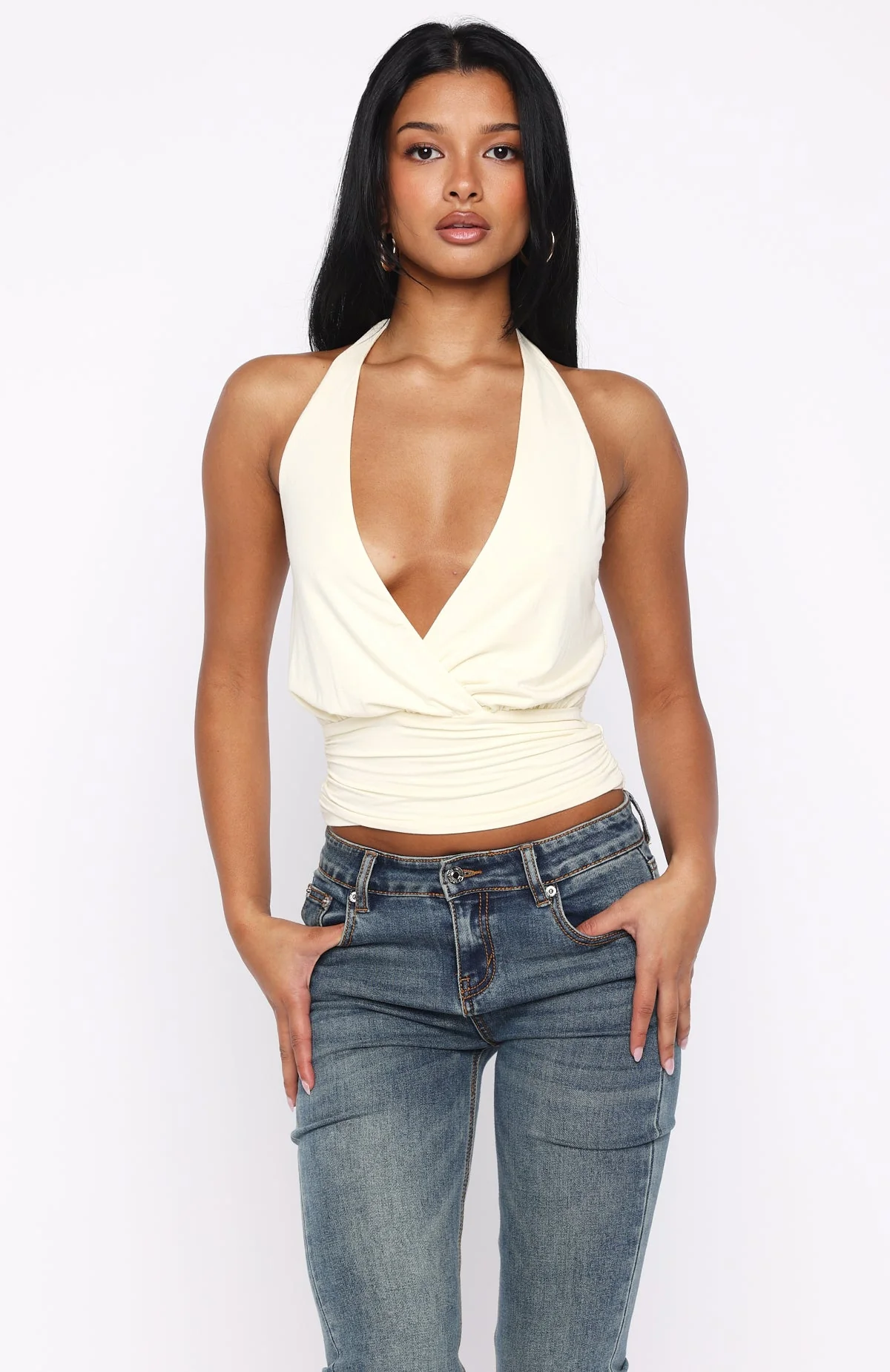 Show Stopping Halter Top Cream