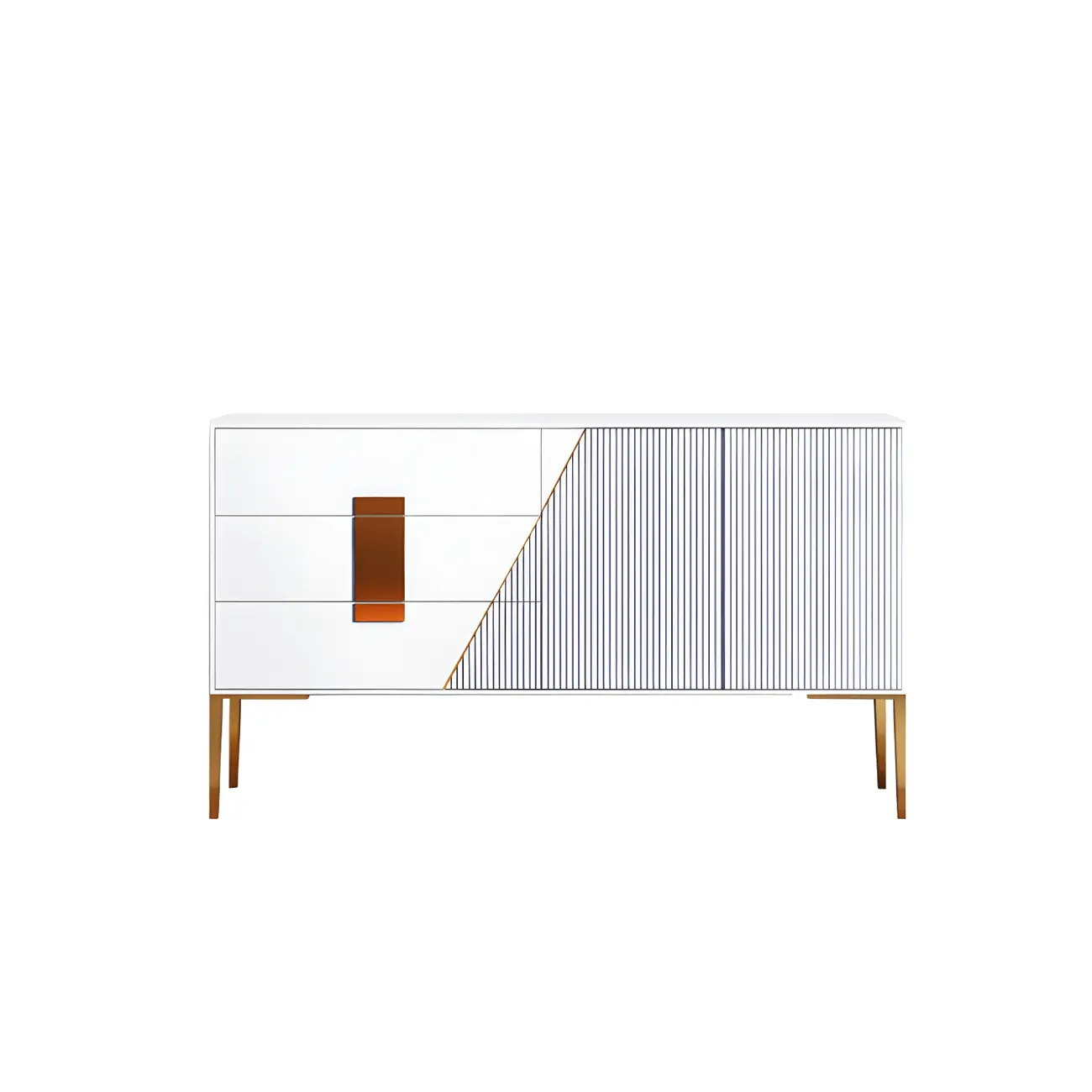 Glam Sleek Wooden Sideboard with Drawers