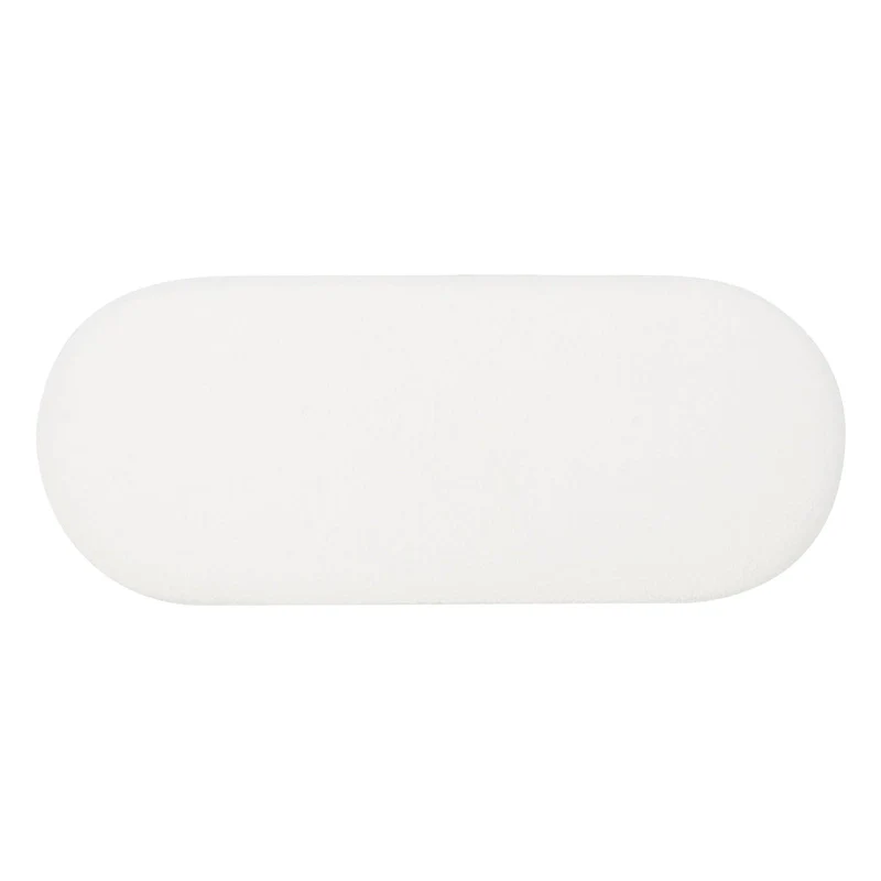 Halley White Oblong Sherpa Ottoman